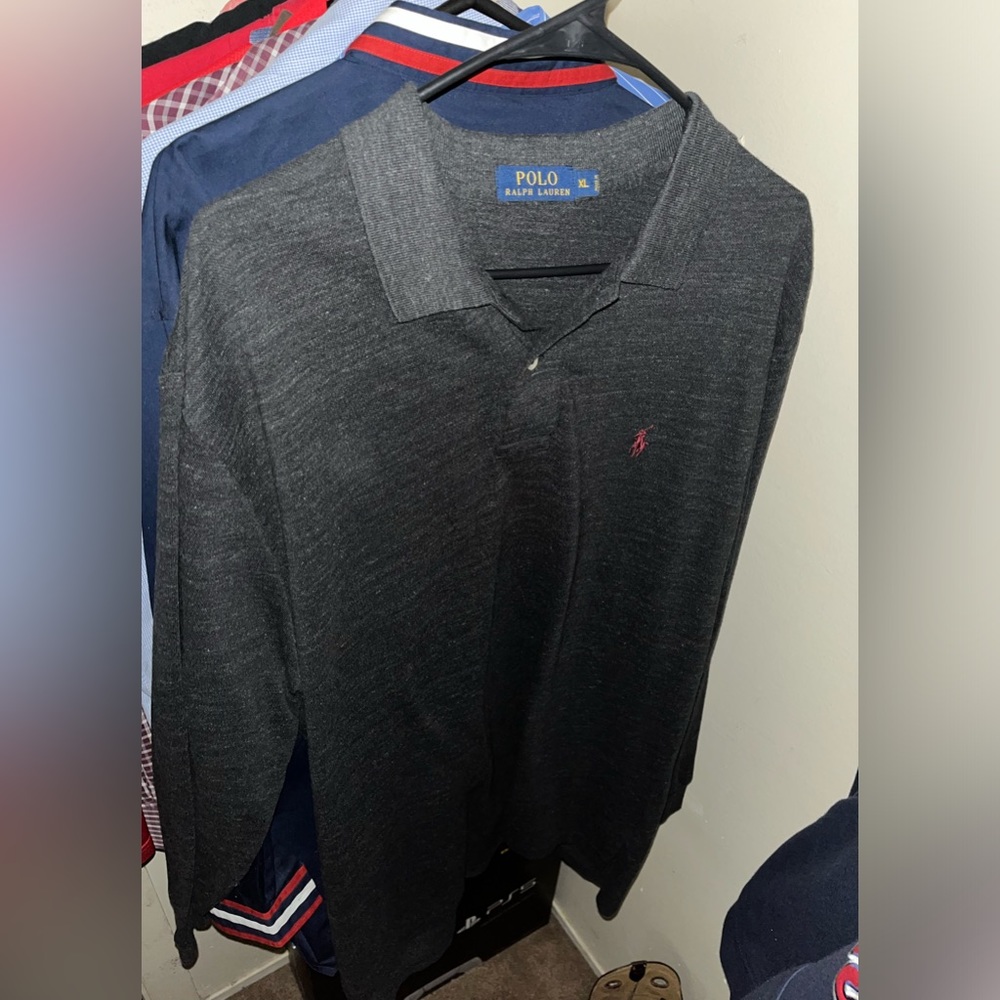 Polo Ralph Lauren Men’s Polo Shirt Long Sleeve charcoal Size XL